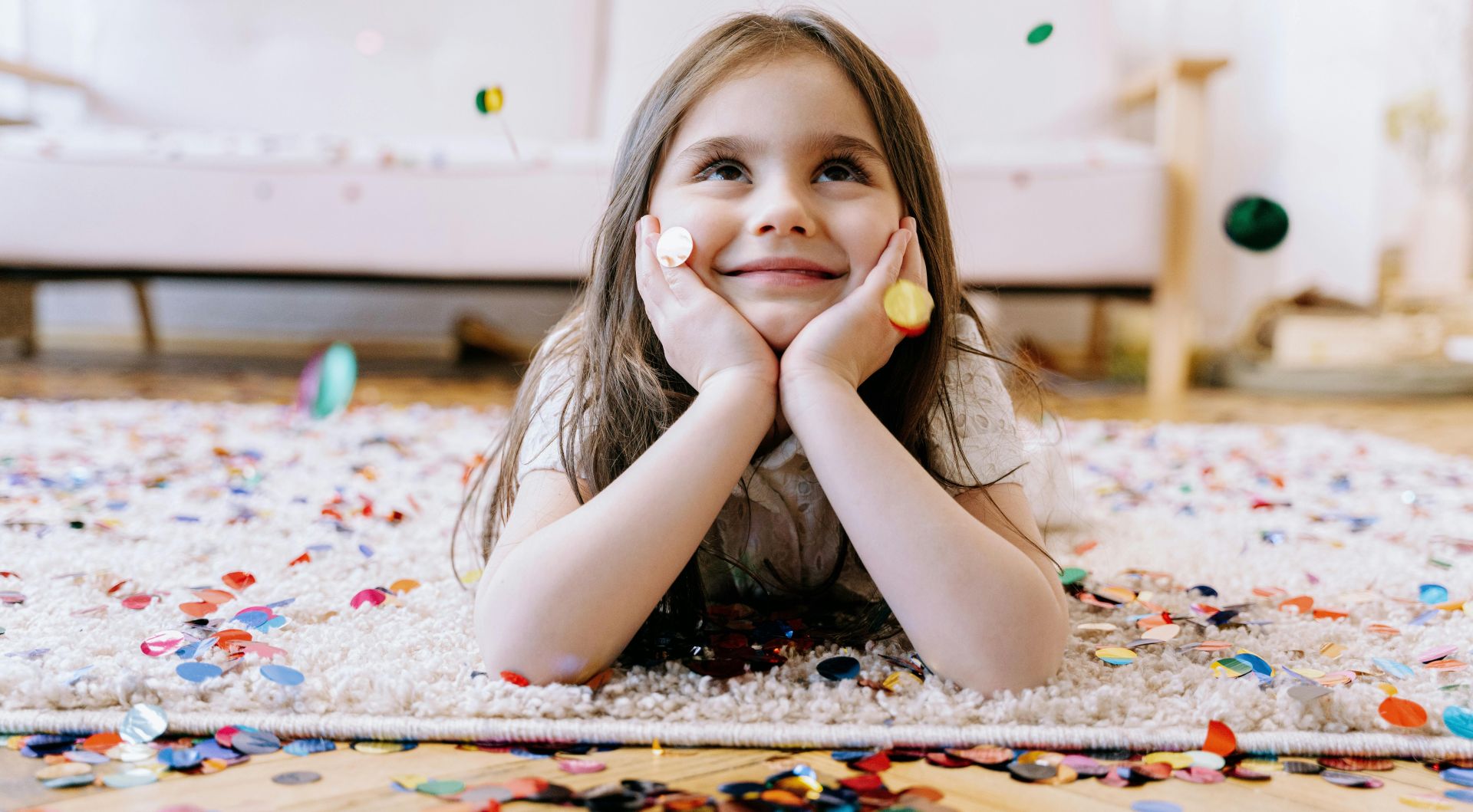 Girl Lying on Carpet